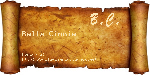 Balla Cinnia névjegykártya